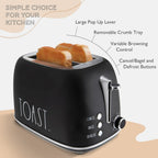 Vinmora™ Rae Dunn 2-Slice Toaster, Stainless Steel with 6 - Premium Kitchen Appliance by Vinmora™