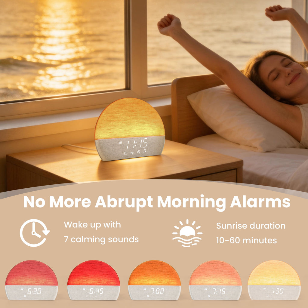 Vinmora™ Wake up Light Sunrise Alarm Clock with Sound - Premium Bedding & Home by Vinmora™