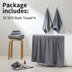 Vinmora™ Jessy Home 4 Pack Oversized Bath Sheet Towels - Premium Sheet Set by Vinmora™