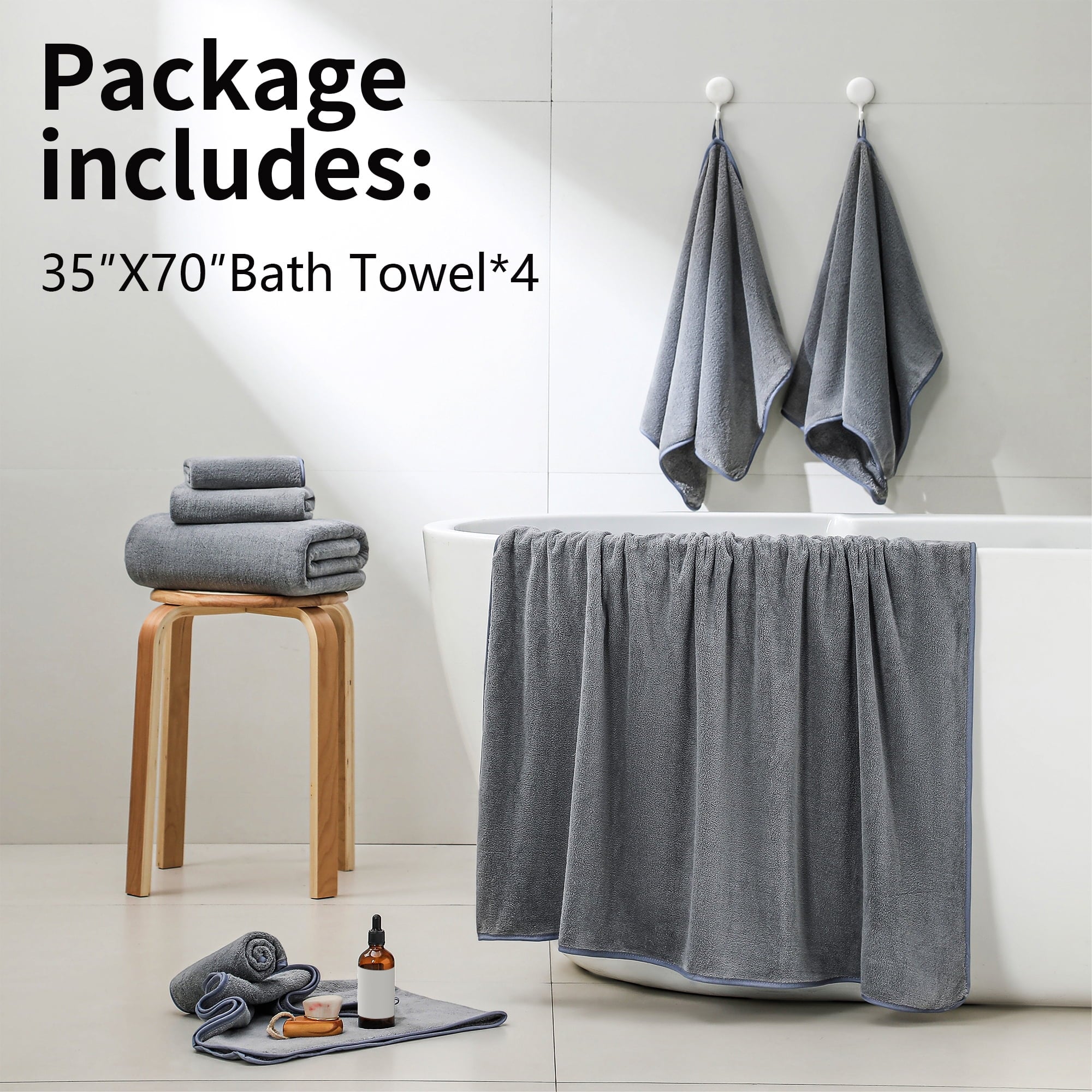 Vinmora™ Jessy Home 4 Pack Oversized Bath Sheet Towels - Premium Sheet Set by Vinmora™