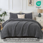 Vinmora™ Jessy Home 3 Piece Fleece Queen Comforter Set - Premium Comforter Set by Vinmora™