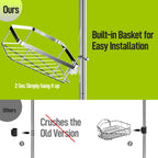 Vinmora™ LazySpin 4-Tier Corner Shower Caddy Tension Pole, Fits - Premium Bedding & Home by Vinmora™