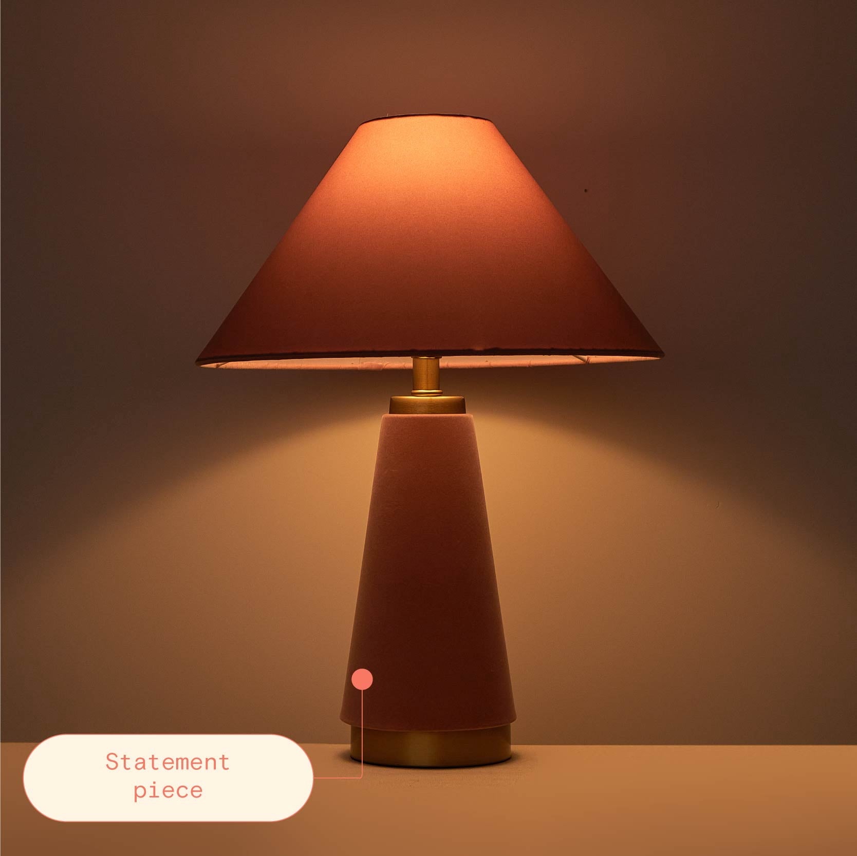 Vinmora™ Rose Pink Velvet Table Lamp by Drew Barrymore - Premium Bedding & Home by Vinmora™