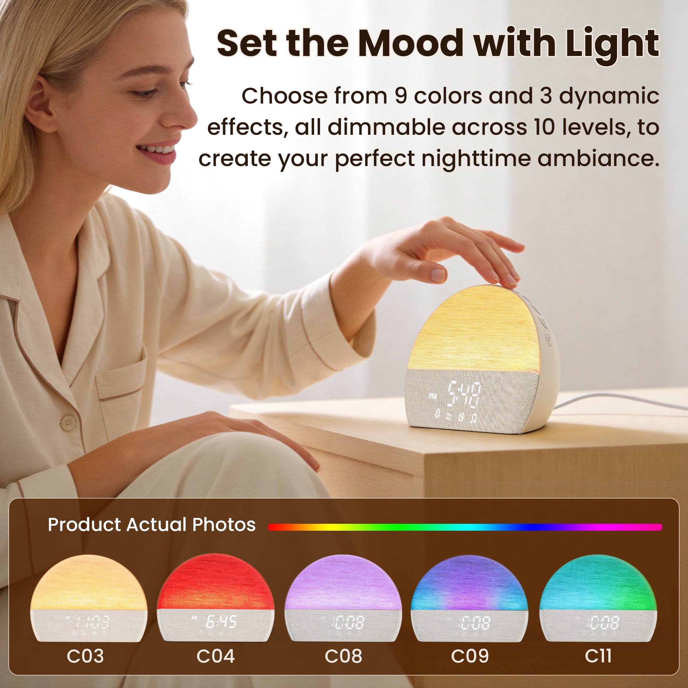 Vinmora™ Wake up Light Sunrise Alarm Clock with Sound - Premium Bedding & Home by Vinmora™