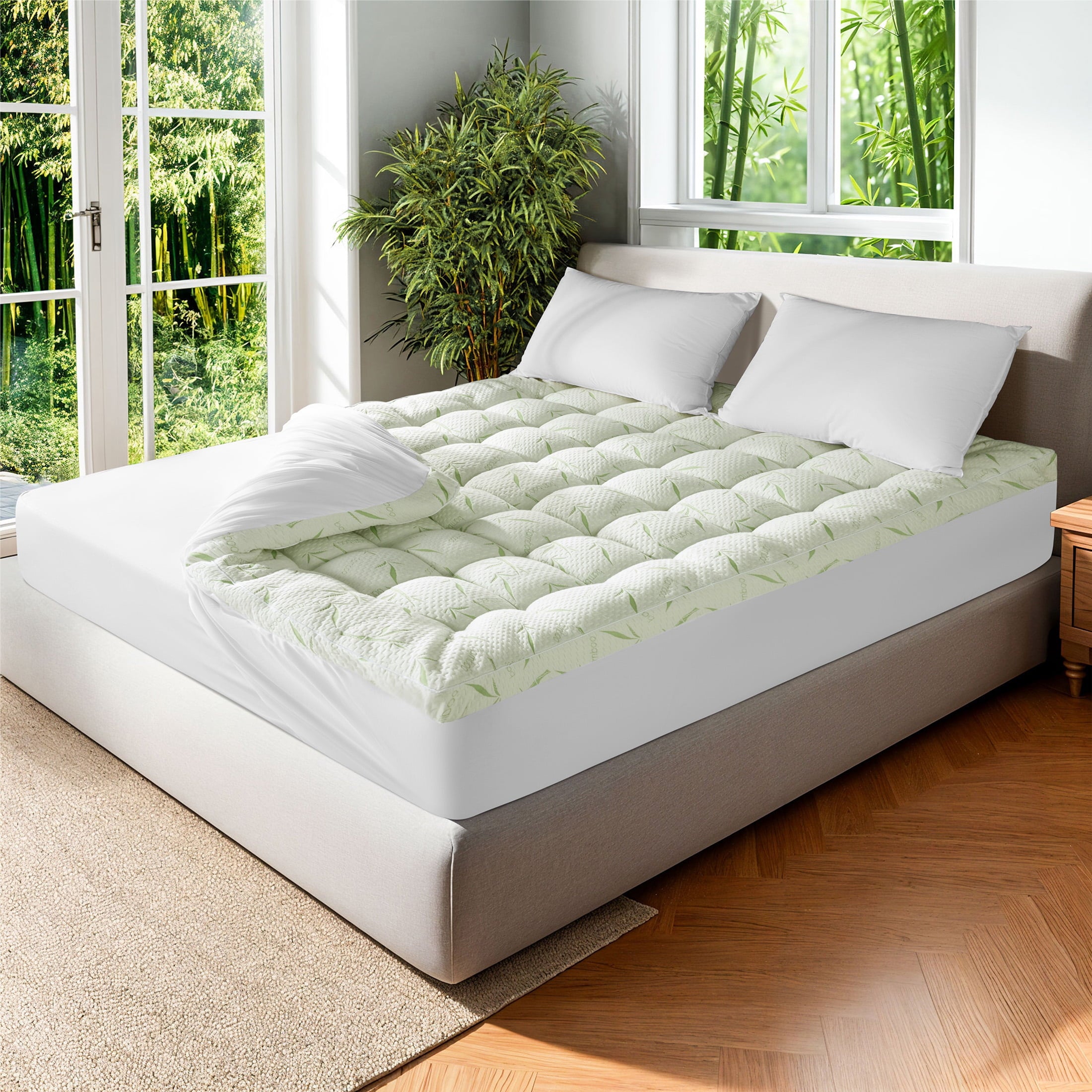 Vinmora™ Cooling Bamboo Mattress Topper - Premium Mattress Protector & Topper by Vinmora™