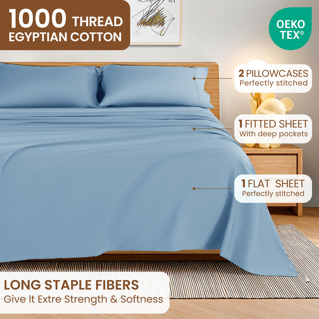 Vinmora™ 100% Cotton Sheet Set - Premium Sheet Set by Vinmora™