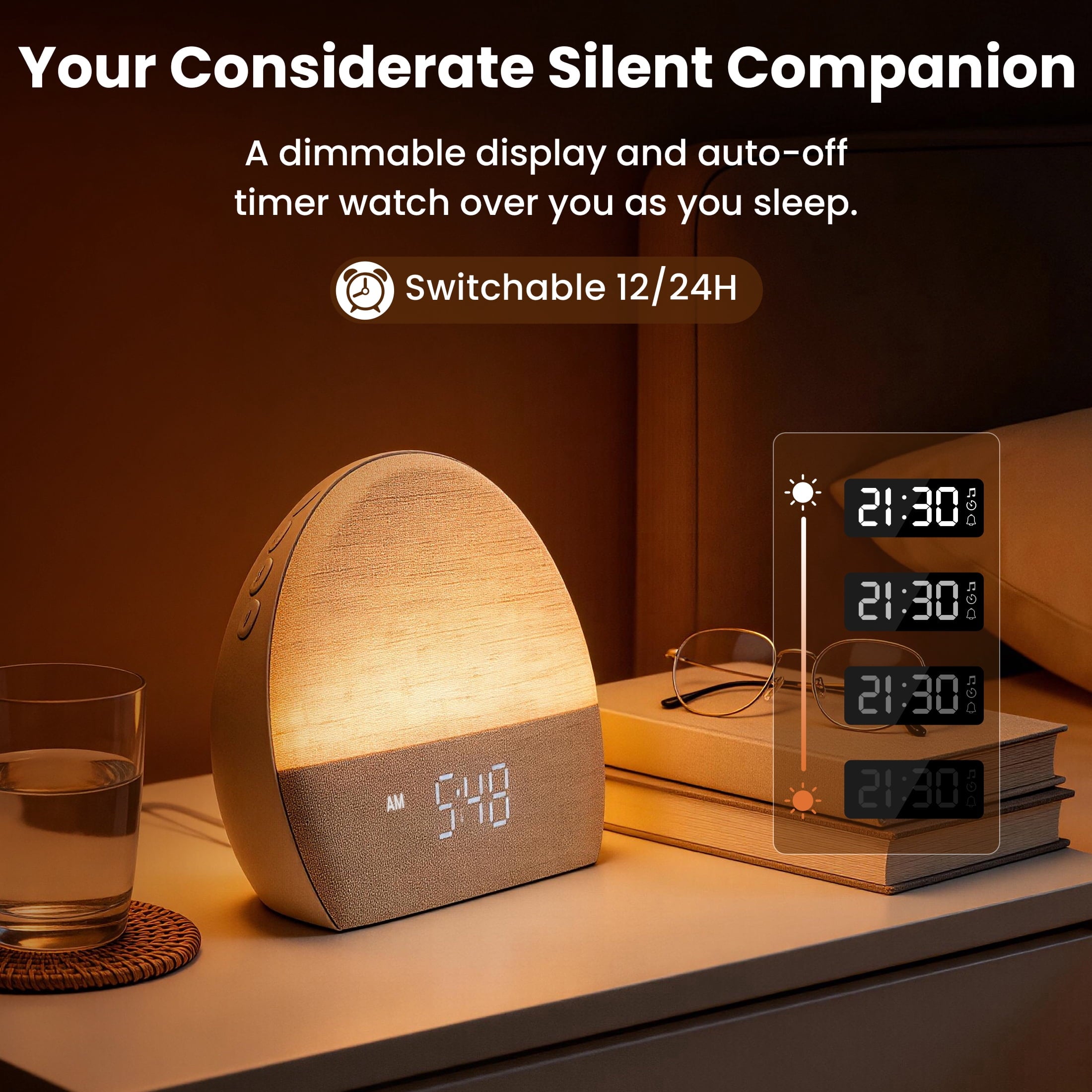 Vinmora™ Wake up Light Sunrise Alarm Clock with Sound - Premium Bedding & Home by Vinmora™