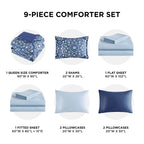 Vinmora™ Regency Heights Queen Size Comforter Set, 9-Piece Bed - Premium Comforter Set by Vinmora™
