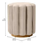 Vinmora™ Lillian Velvet Tufted Ottoman, Beige - Premium Bedding & Home by Vinmora™