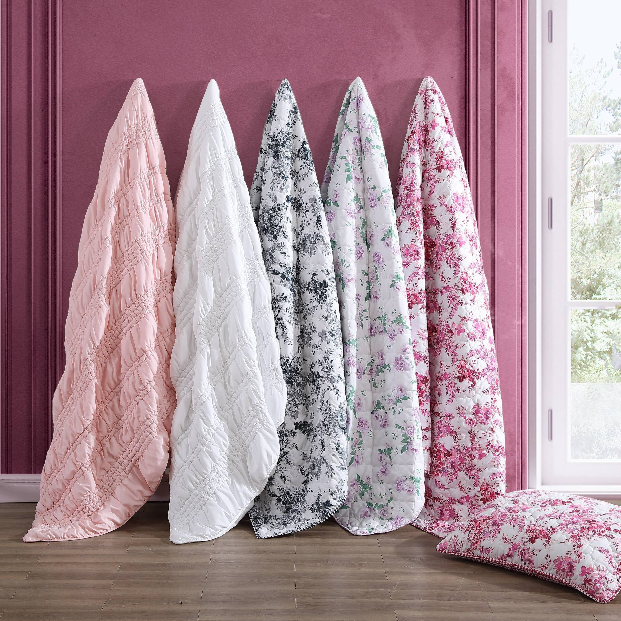 Vinmora™ Betsey Johnson Floral Vineyard Pink Reversible Full/Queen Quilt - Premium Comforter Set by Vinmora™