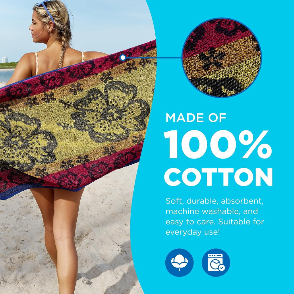 Vinmora™ Kaufman 6 Pack Terry Beach Pool Towel Of - Premium Towel Set by Vinmora™