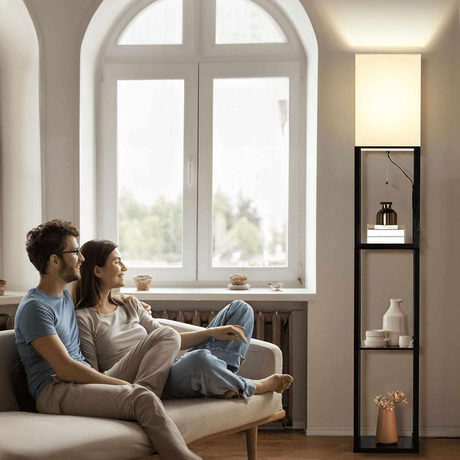 Vinmora™ SUNMORY 63'' Floor Lamps with Shelves, Home Standing - Premium Bedding & Home by Vinmora™