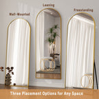 Vinmora™ BEAUTYPEAK 64"x 21" Full Length Mirror Arched Standing - Premium Bedding & Home by Vinmora™