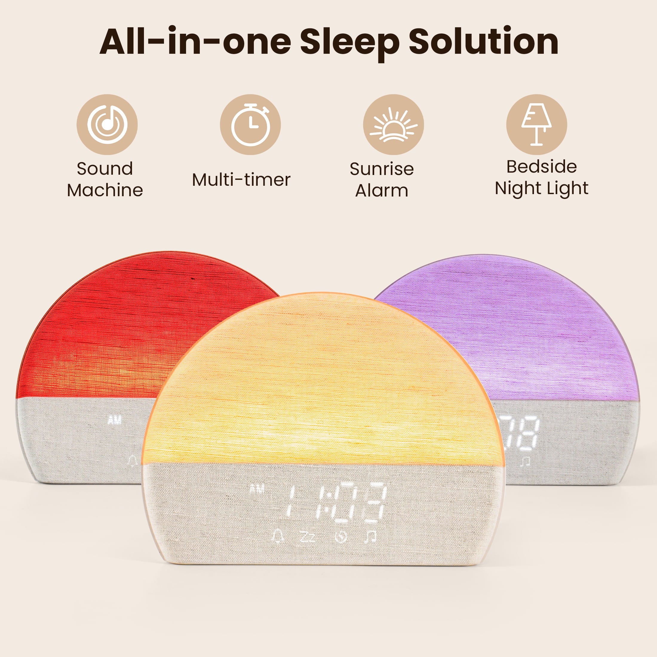 Vinmora™ Wake up Light Sunrise Alarm Clock with Sound - Premium Bedding & Home by Vinmora™