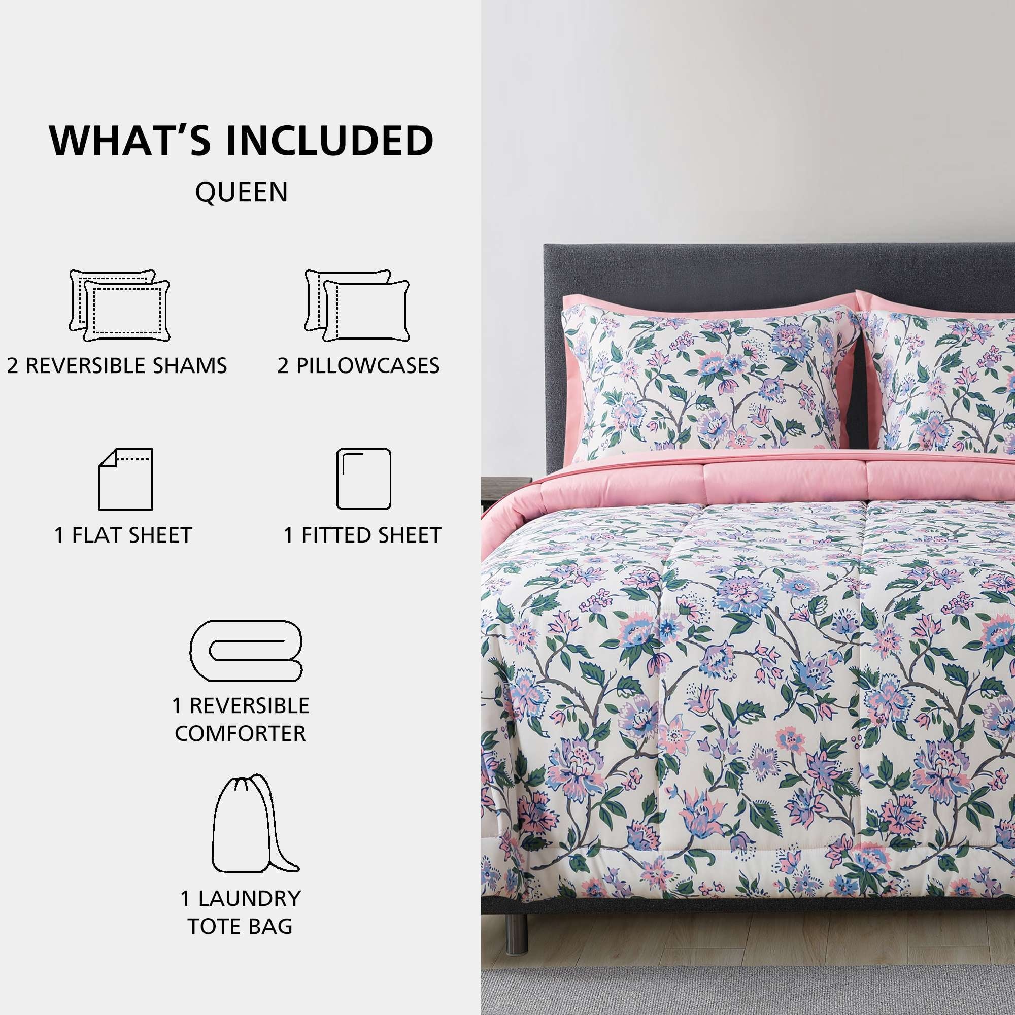 Vinmora™ 7-Piece Reversible Bed in a Bag with Laundry - Premium Comforter Set by Vinmora™