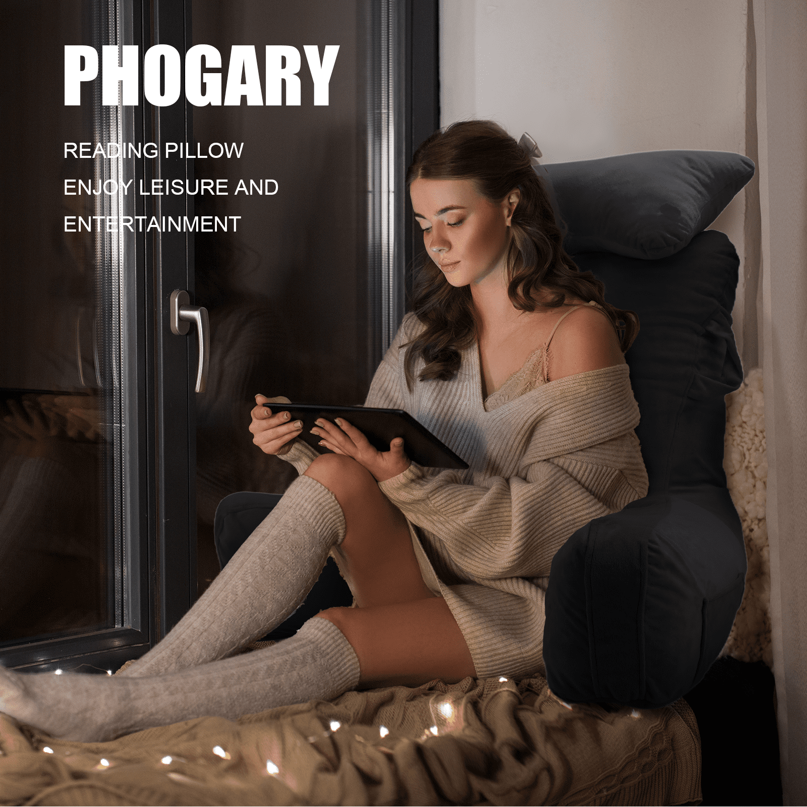 Vinmora™ PHOGARY 31inch Reading Pillow for Bed Backrest with - Premium Pillow by Vinmora™