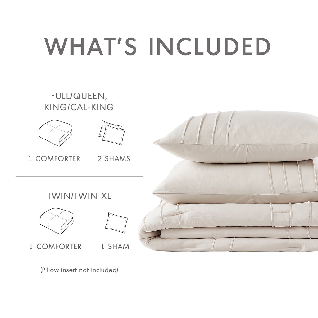 Vinmora™ Regency Heights Queen Comforter Set, Boho 3-Piece Pintuck - Premium Comforter Set by Vinmora™