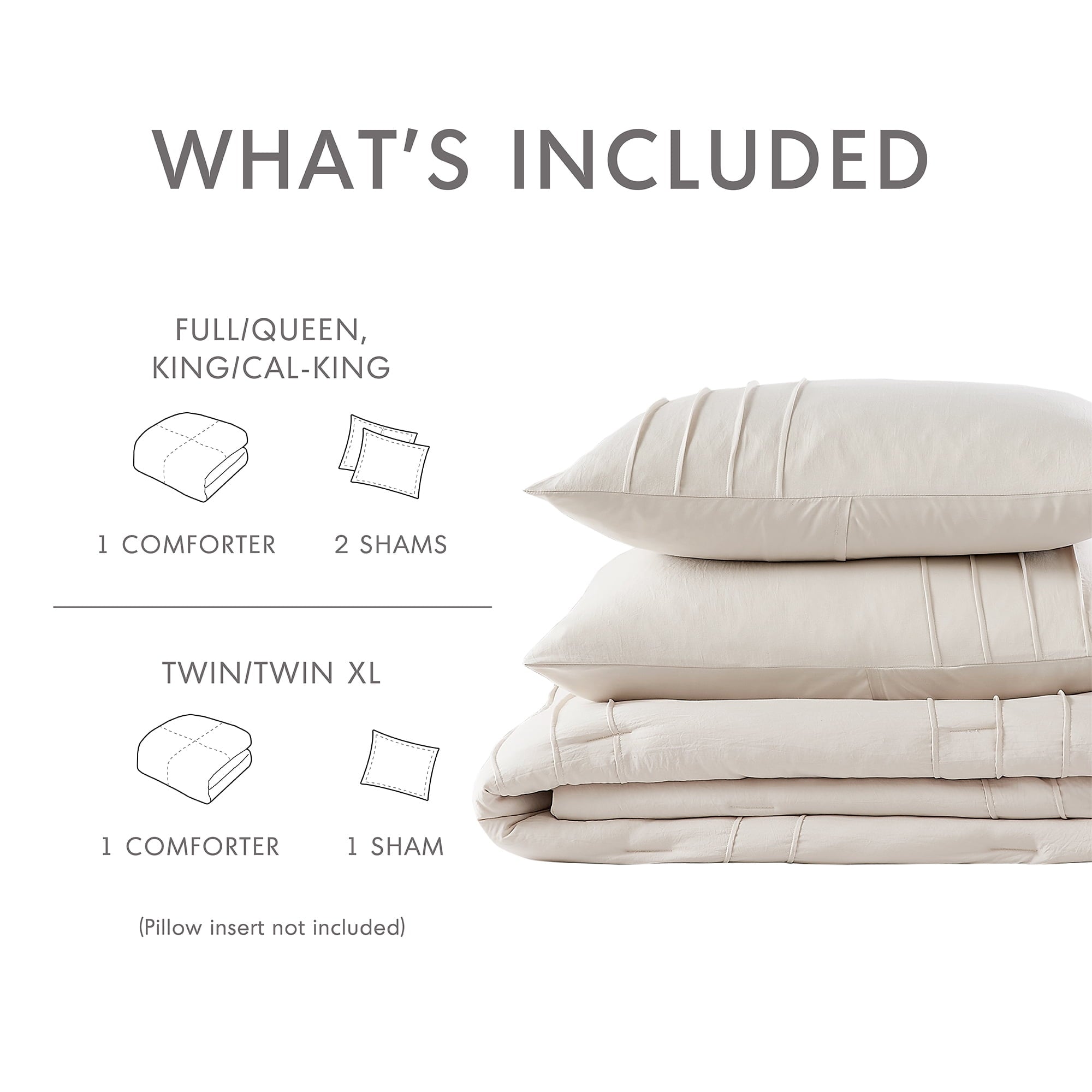 Vinmora™ Regency Heights Queen Comforter Set, Boho 3-Piece Pintuck - Premium Comforter Set by Vinmora™