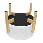 Vinmora™ Modern Dowel Ottoman, Cream Boucle - Premium Bedding & Home by Vinmora™