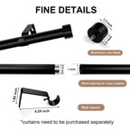 Vinmora™ MaKefeile Classic 48 Inch Black Curtain Rods Heavy - Premium Curtain & Window Hardware by Vinmora™