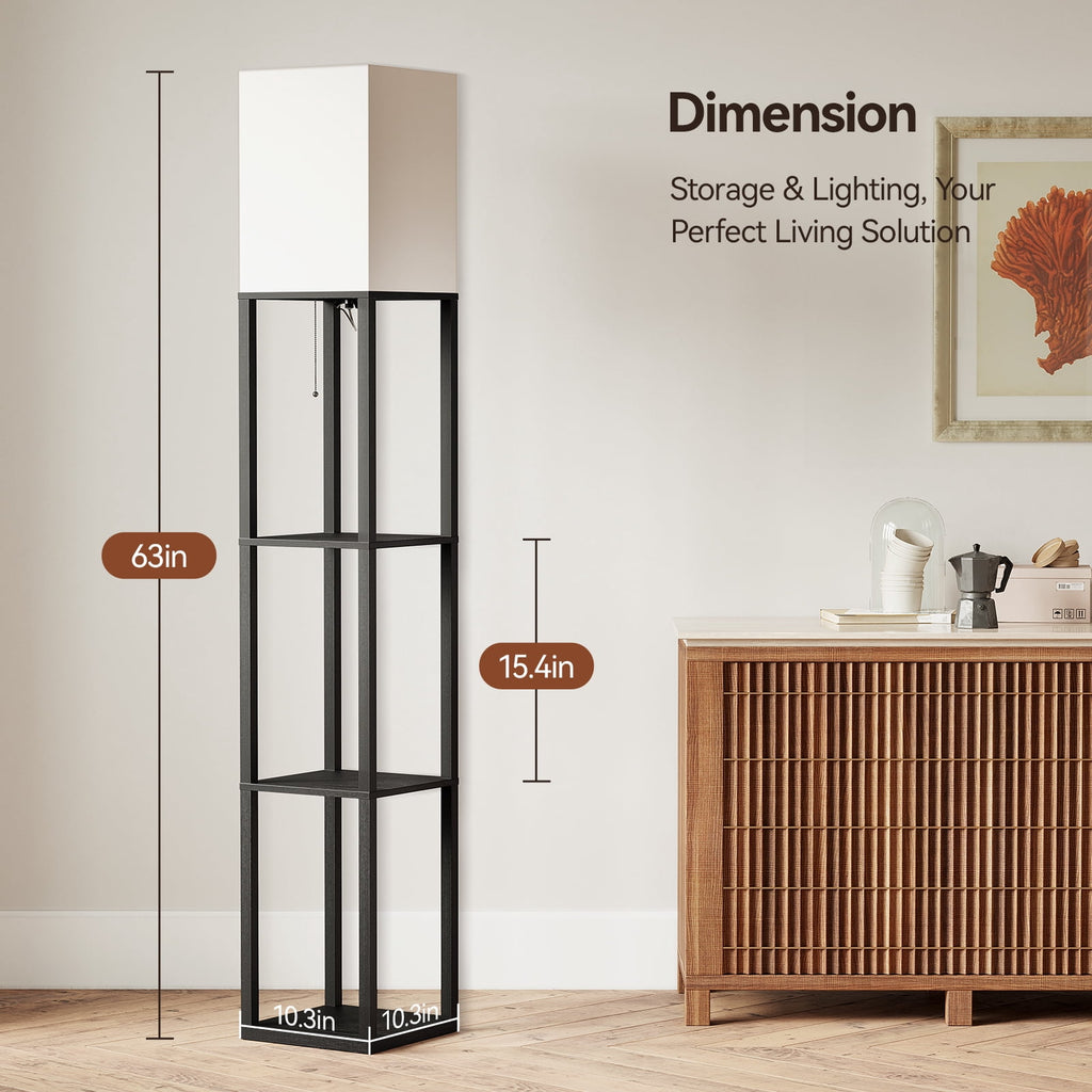 Vinmora™ SUNMORY 63'' Floor Lamps with Shelves, Home Standing - Premium Bedding & Home by Vinmora™