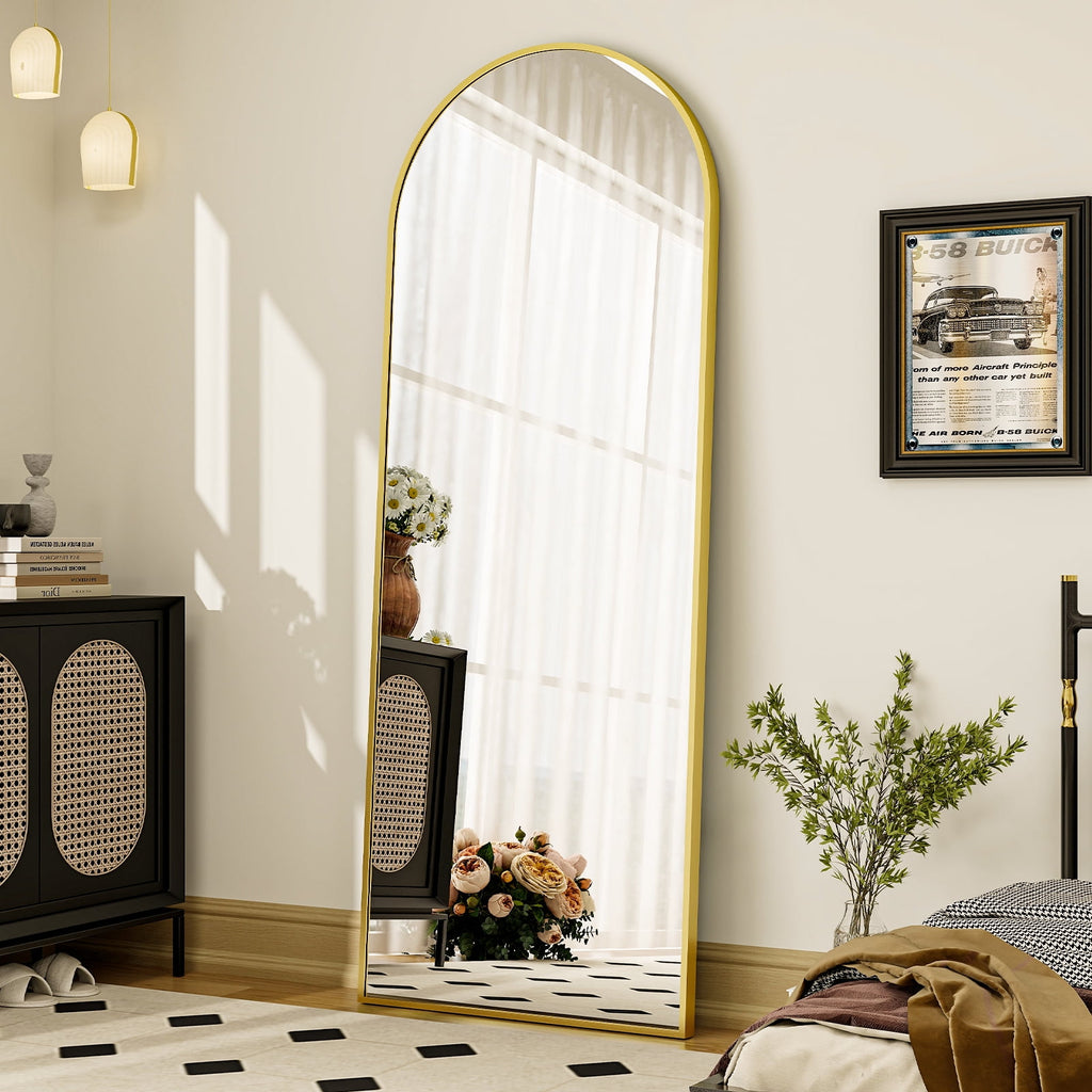 Vinmora™ BEAUTYPEAK 64"x 21" Full Length Mirror Arched Standing - Premium Bedding & Home by Vinmora™