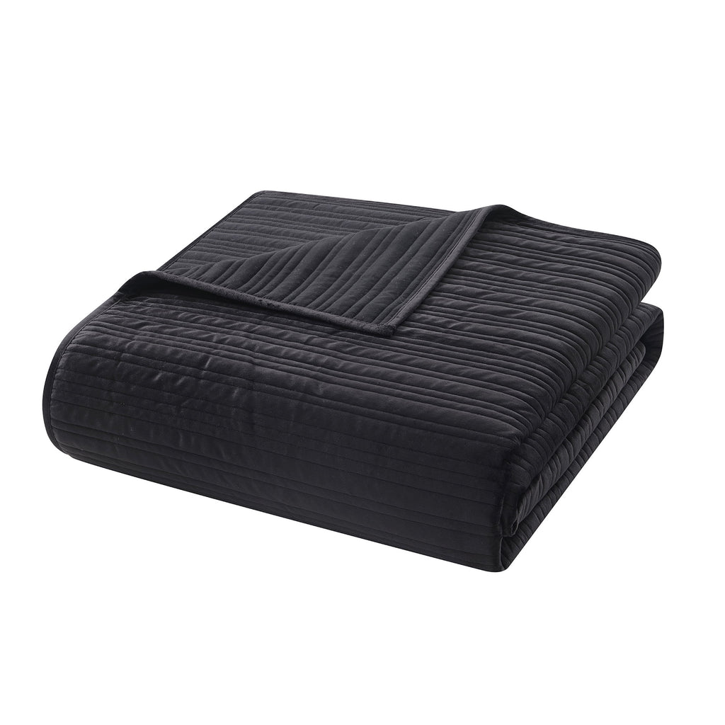 Vinmora™ Soft Velvet Quilt, Full/Queen, Rich Black, Soft & - Premium Comforter Set by Vinmora™
