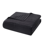 Vinmora™ Soft Velvet Quilt, Full/Queen, Rich Black, Soft & - Premium Comforter Set by Vinmora™