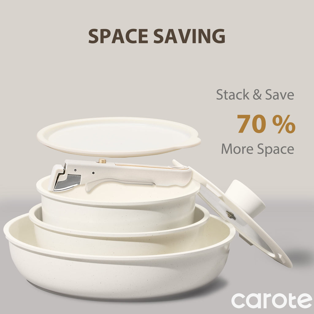 Vinmora™ Carote Nonstick Detachable Pots and Pans Set, 6 - Premium Kitchen Appliance by Vinmora™