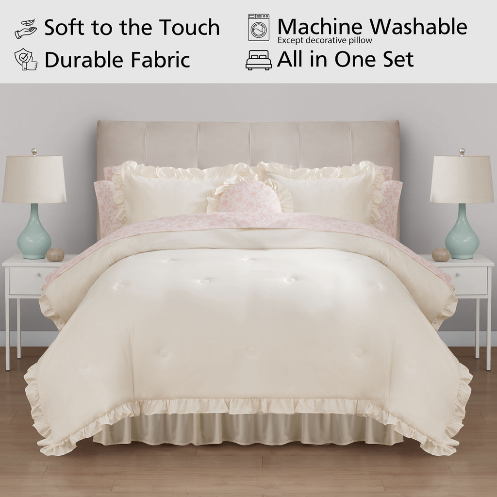 Vinmora™ All in One Reversible Comforter and Sheet set - Premium Comforter Set by Vinmora™