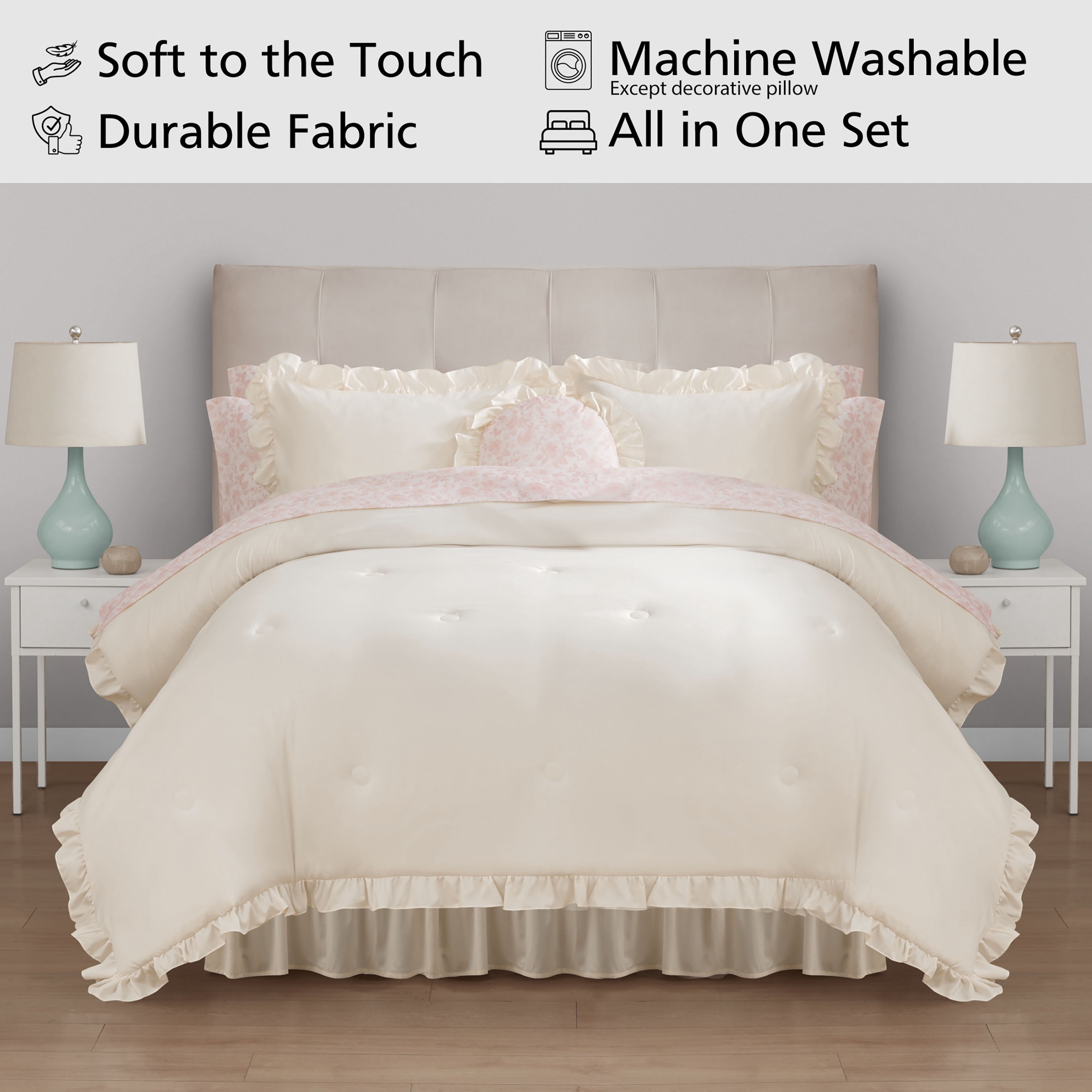 Vinmora™ All in One Reversible Comforter and Sheet set - Premium Comforter Set by Vinmora™