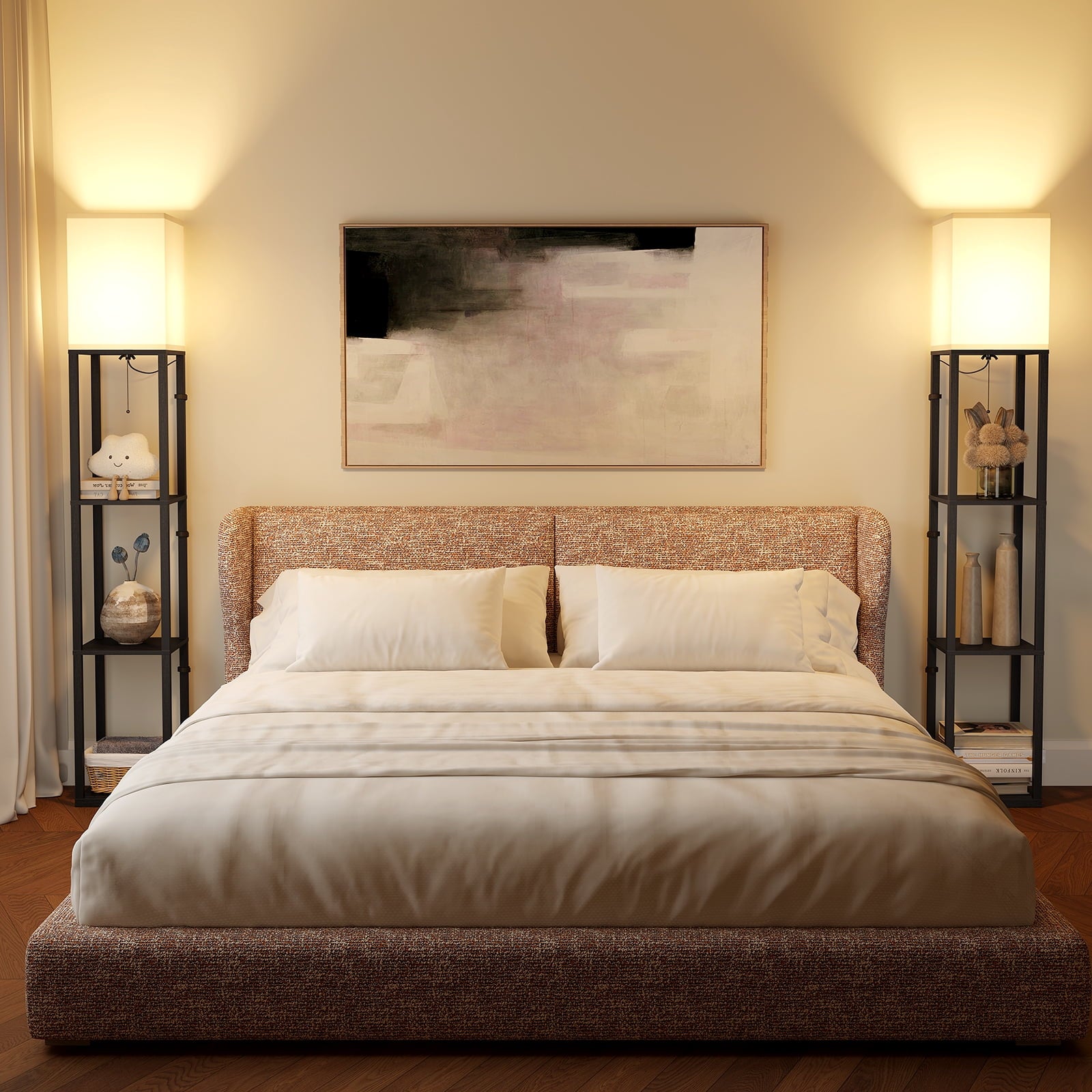 Vinmora™ SUNMORY 63'' Floor Lamps with Shelves, Home Standing - Premium Bedding & Home by Vinmora™