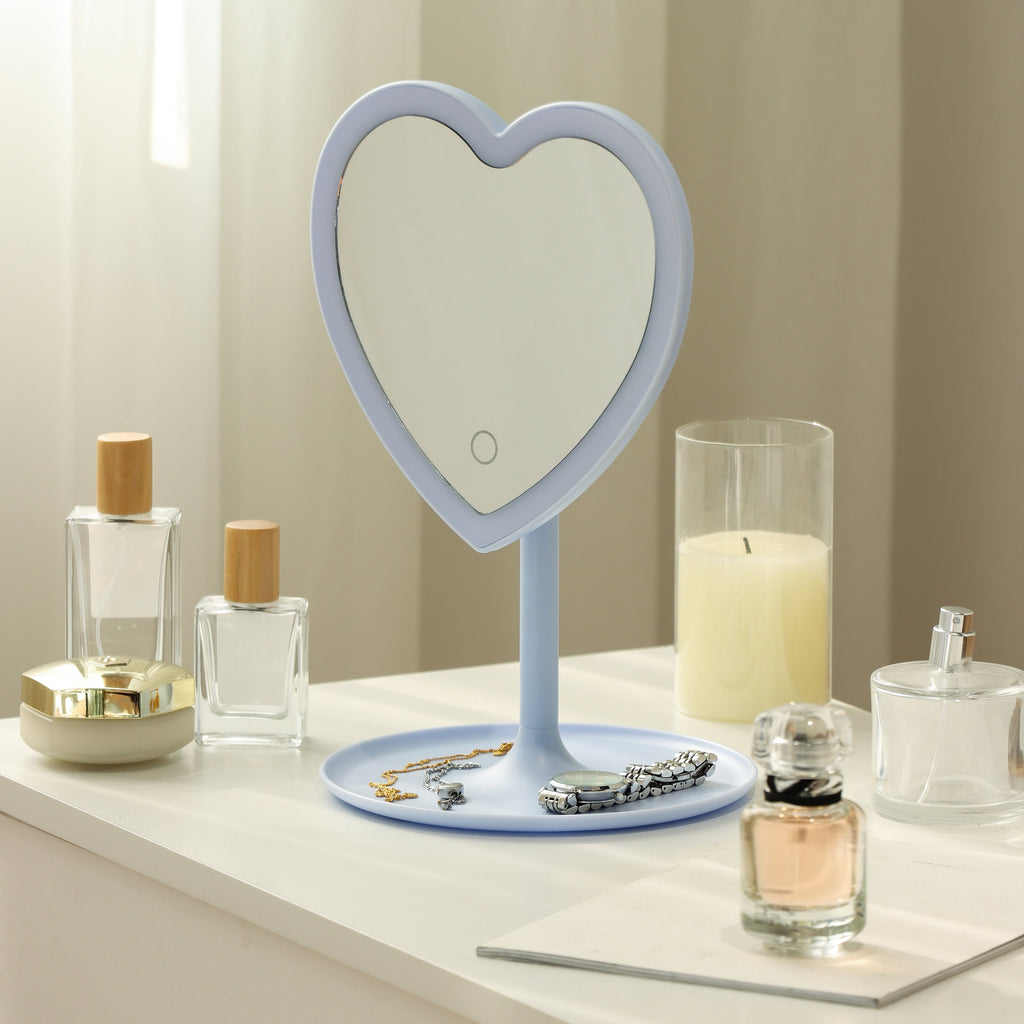 Vinmora™ 11.26" Tall Light Blue Plastic Frame Tabletop Heart - Premium Bedding & Home by Vinmora™
