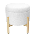 Vinmora™ Modern Dowel Ottoman, Cream Boucle - Premium Bedding & Home by Vinmora™