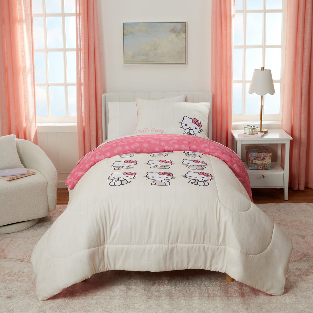 Vinmora™ Hello Kitty Reversible Comforter and Sham Set, Twin/Full - Premium Comforter Set by Vinmora™