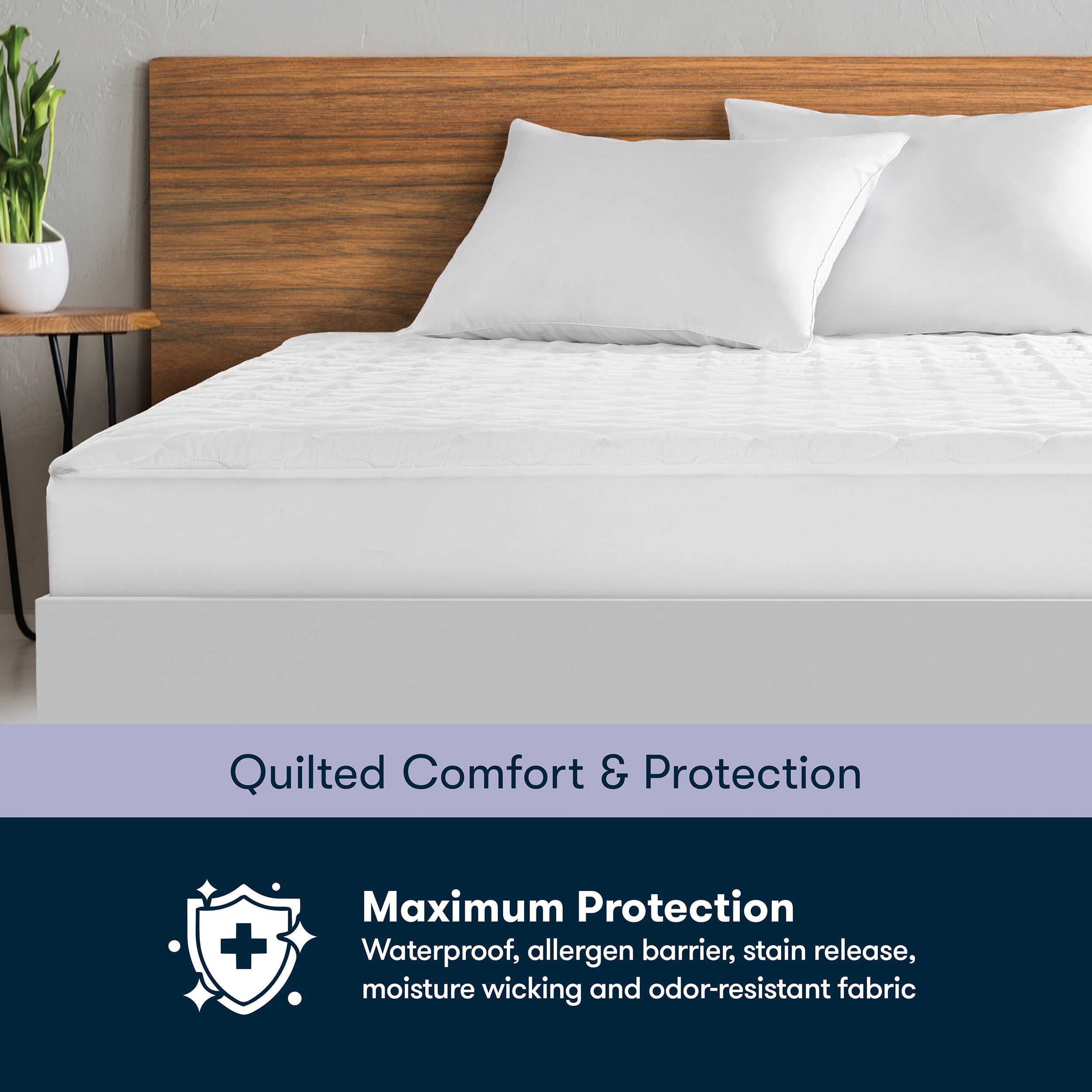 Vinmora™ Sertapedic Total Protection Waterproof Mattress Pad, Queen - Premium Mattress Protector & Topper by Vinmora™