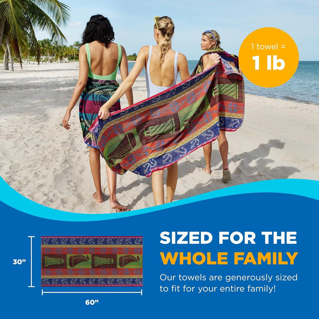 Vinmora™ Kaufman 6 Pack Terry Beach Pool Towel Of - Premium Towel Set by Vinmora™