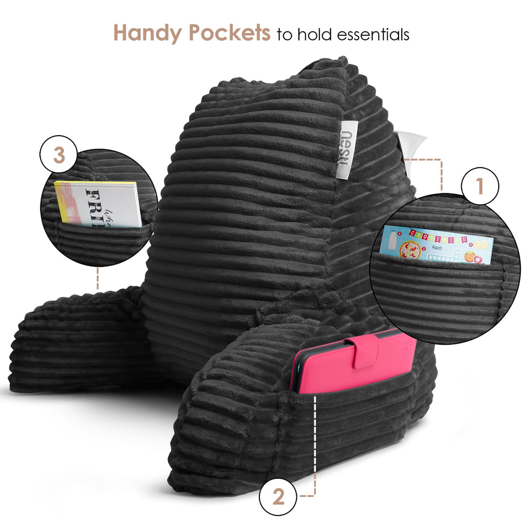 Vinmora™ Nestl Backrest Reading Pillow, Back Support Pillow with - Premium Pillow by Vinmora™