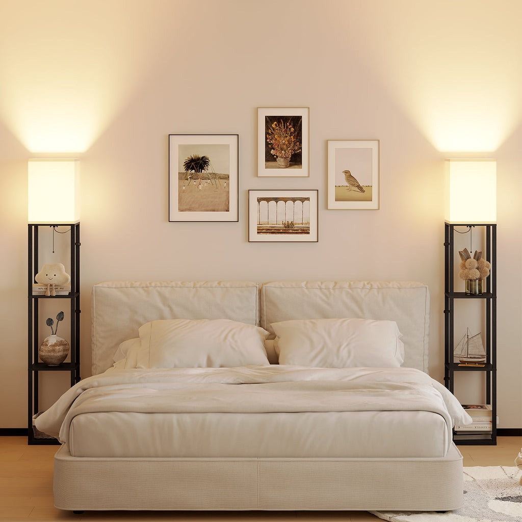 Vinmora™ SUNMORY 63'' Floor Lamps with Shelves, Home Standing - Premium Bedding & Home by Vinmora™