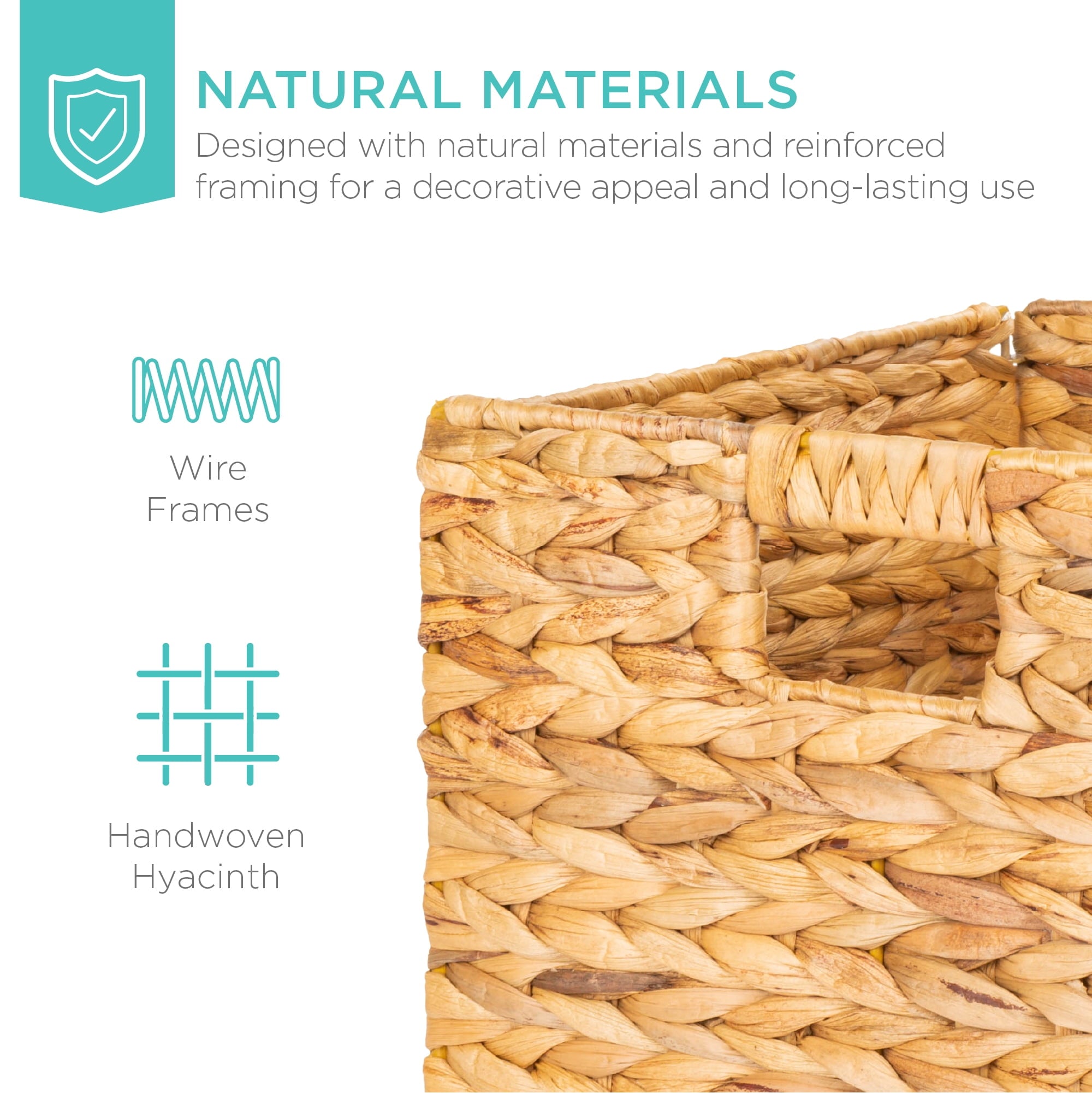 Vinmora™ Best Choice Products 10.5x10.5in Hyacinth Storage Baskets, Set - Premium Curtain & Window Hardware by Vinmora™