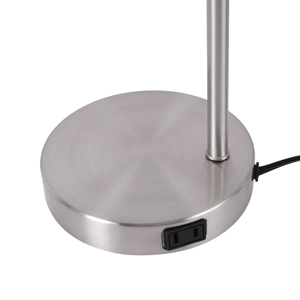 Vinmora™ Modern Desk Lamp with Outlet, Brushed Nickel Base - Premium Bedding & Home by Vinmora™