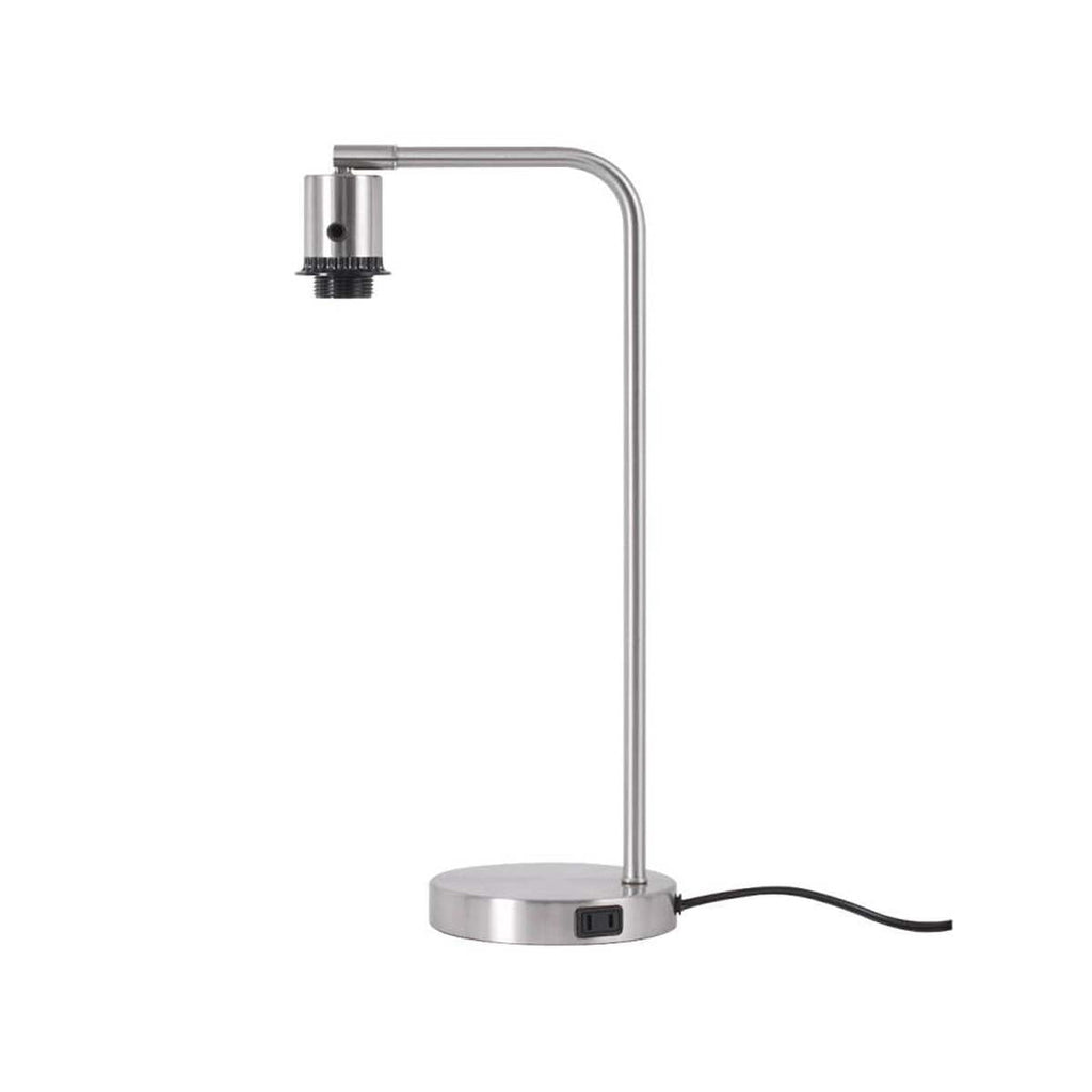 Vinmora™ Modern Desk Lamp with Outlet, Brushed Nickel Base - Premium Bedding & Home by Vinmora™