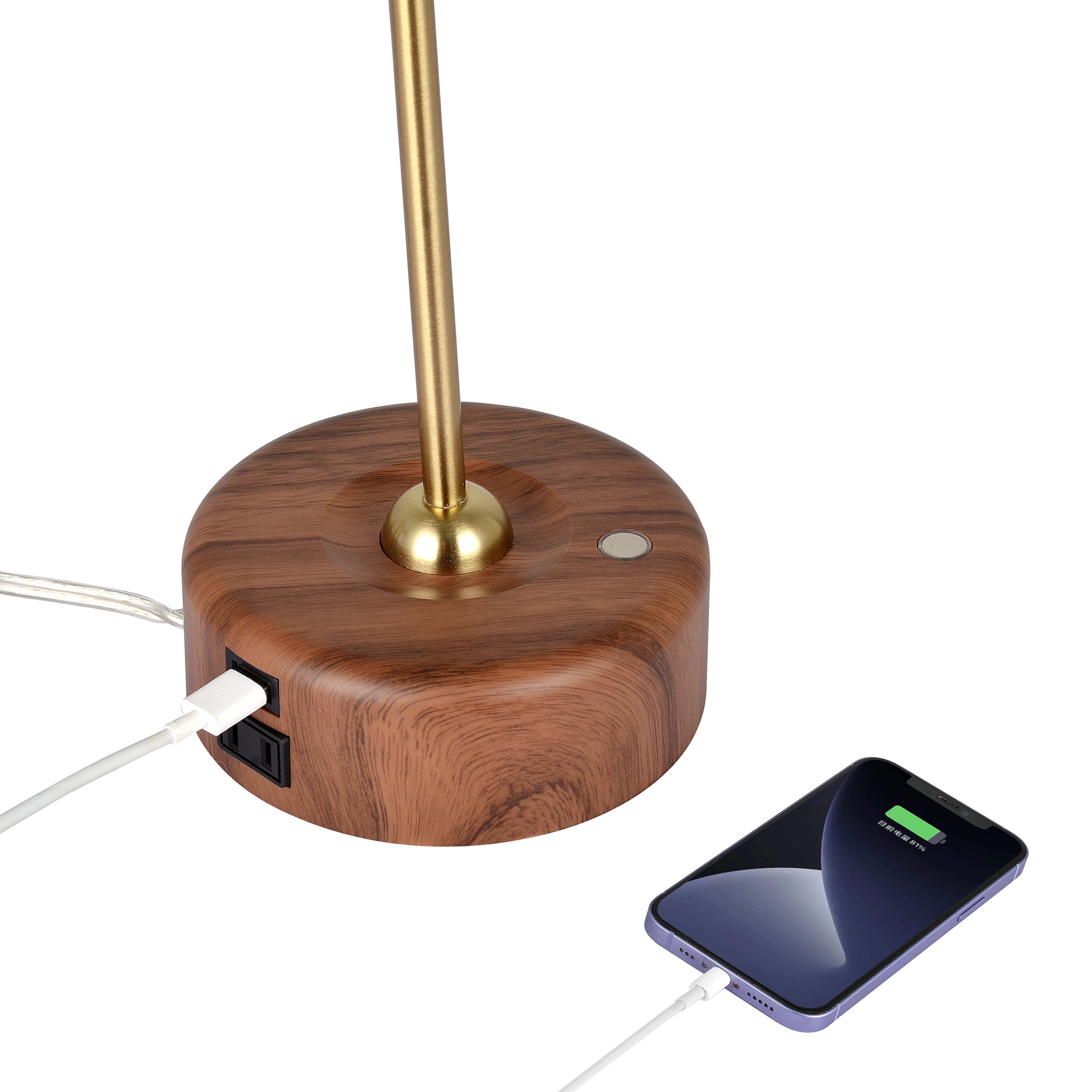 Vinmora™ Modern LED Desk Lamp with Wood Grain Finish - Premium Bedding & Home by Vinmora™