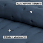 Vinmora™ Fullqueen Comforter Set All Season 3 Piece Navy - Premium Comforter Set by Vinmora™