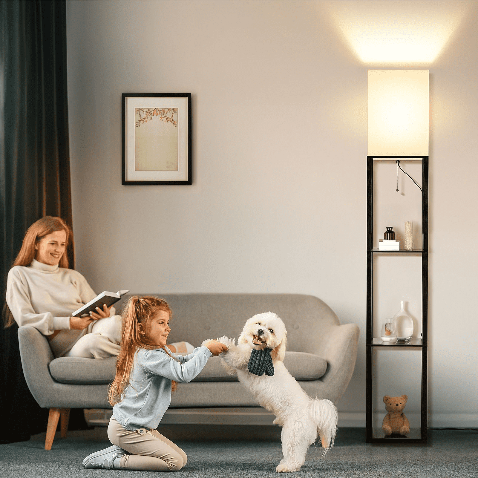 Vinmora™ SUNMORY 63'' Floor Lamps with Shelves, Home Standing - Premium Bedding & Home by Vinmora™