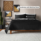 Vinmora™ Soft Velvet Quilt, Full/Queen, Rich Black, Soft & - Premium Comforter Set by Vinmora™