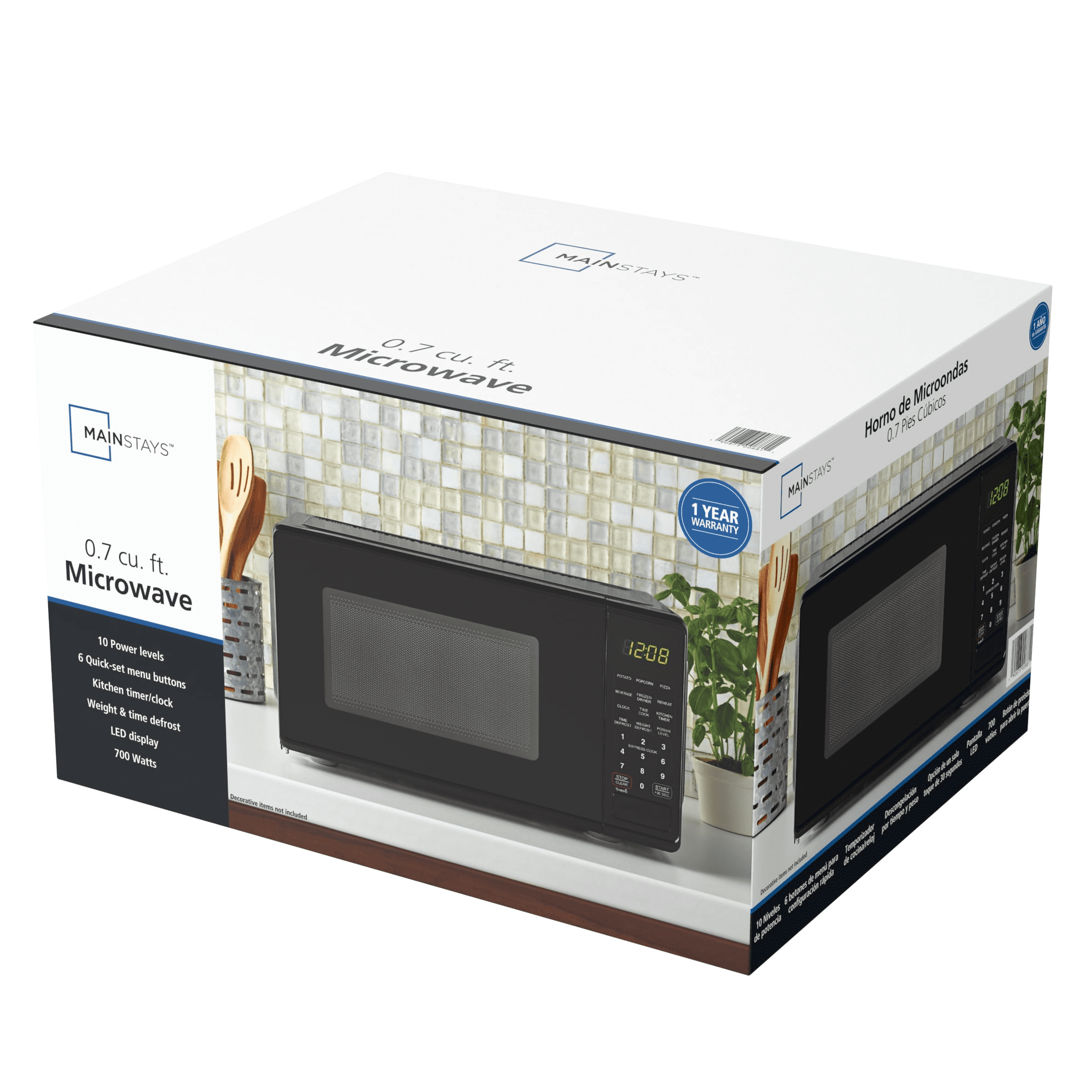 Vinmora™ 0.7 Cu ft Countertop Microwave Oven, 700 Watts - Premium Bedding & Home by Vinmora™