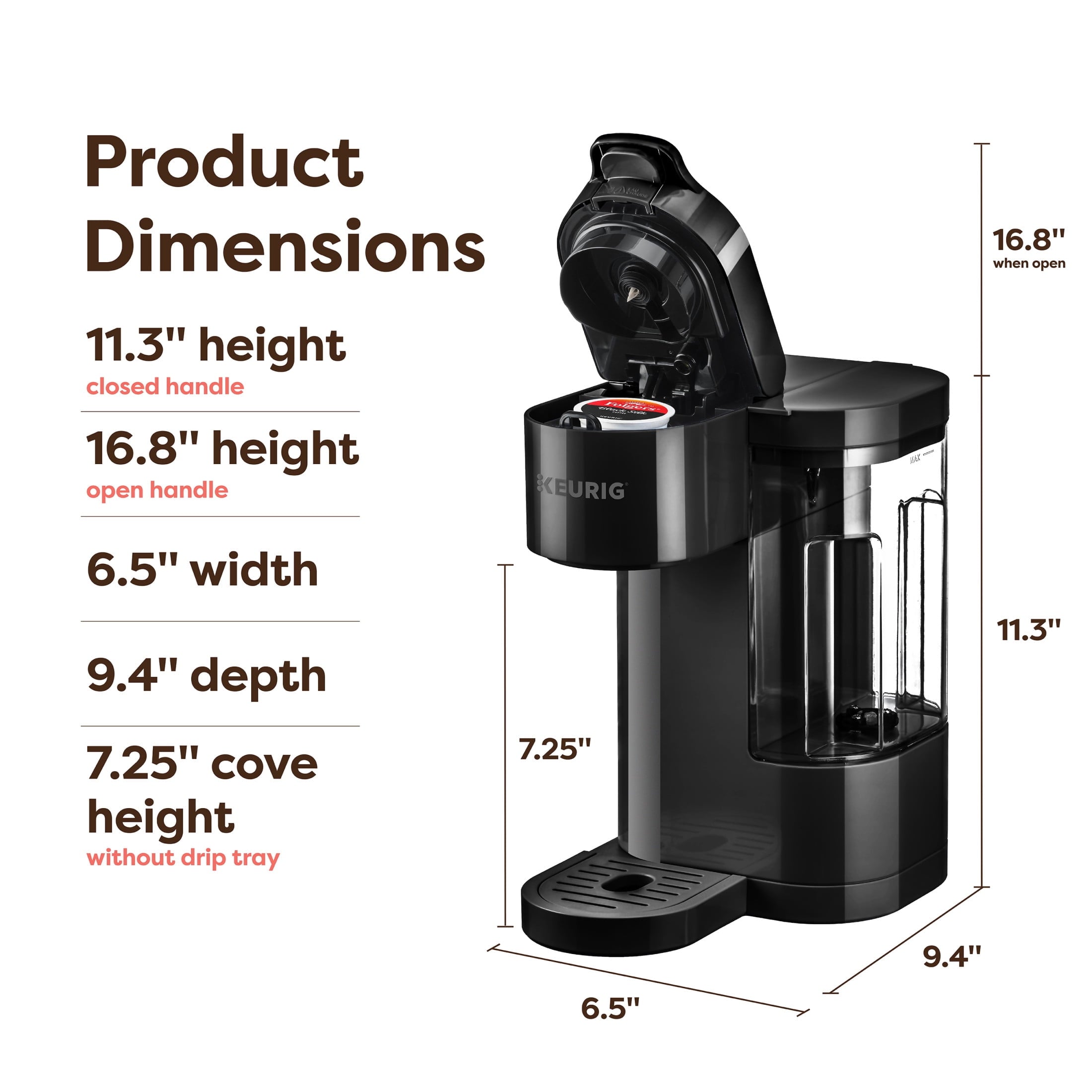 Vinmora™ K-Express Essentials Black Single-Serve K-Cup Pod Coffee Maker - Premium Bedding & Home by Vinmora™