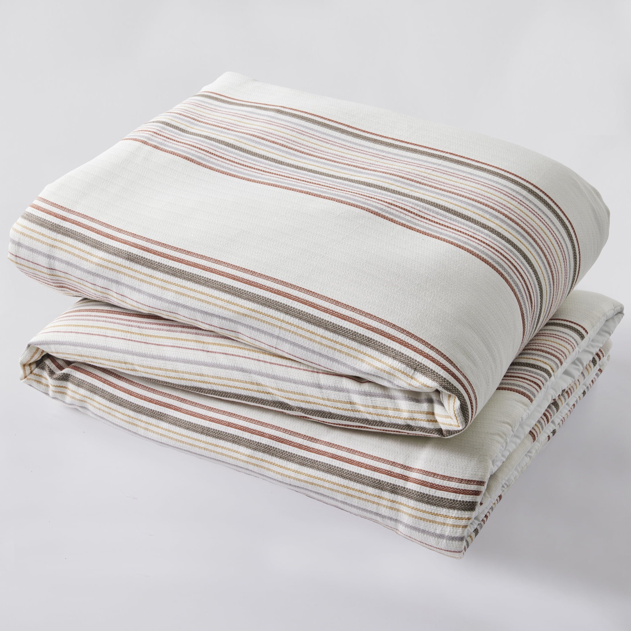 Vinmora™ 3-Piece Red Yarn Dye Stripe Comforter Set, Full/Queen - Premium Comforter Set by Vinmora™