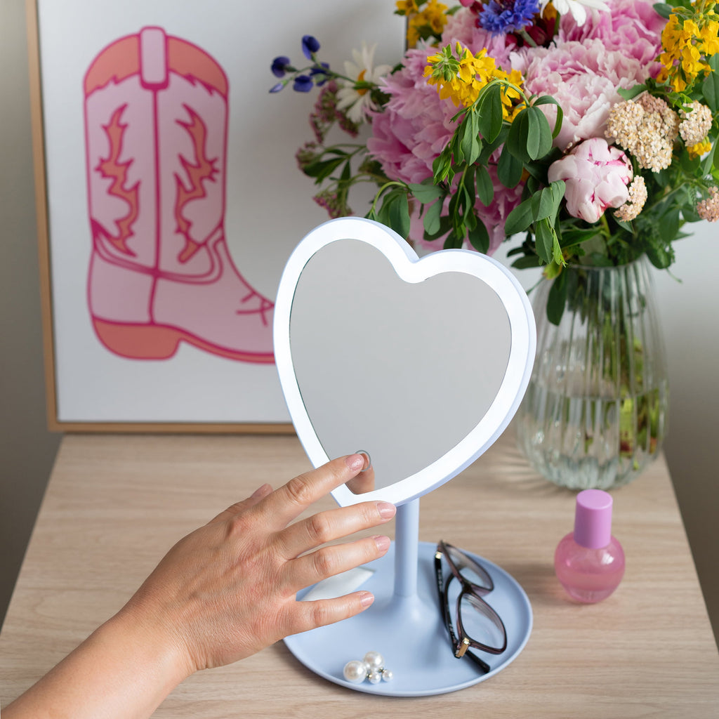 Vinmora™ 11.26" Tall Light Blue Plastic Frame Tabletop Heart - Premium Bedding & Home by Vinmora™